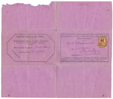 GUADELOUPE : 1889 10 S/ 40c Obl. Sur AVID DE RECEPTION Pour GRAND BOURG. RARE. TB. - Otros & Sin Clasificación