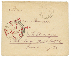 DAHOMEY - PRISONNIER DE GUERRE ALLEMAND : 1918 TRESOR ET POSTE 223 + CENSURE Sur Lettre De COTONOU Pour HAMBURG. RARE. S - Autres & Non Classés