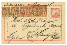 1903 Entier CAMEROUN ALLEMAND 10pf Obl. DEUTSCHE SEPOST XX + BENIN 2c(x5) Obl. PORTO-NOVO DAHOMEY, Via LAGOS Pour La SUI - Otros & Sin Clasificación