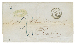 1847 ALGER TOULON-S-MER + Taxe 21 Sur Lettre D'ALGER Pour PARIS. Cote 450€. TTB. - Otros & Sin Clasificación