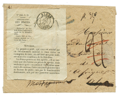 ALGERIE : 1844 ETIQUETTE DES POSTES N°164 C.D Fixée Qur Enveloppe En Franchise (griffe MINISTERE DE LA GUERRE - Autres & Non Classés