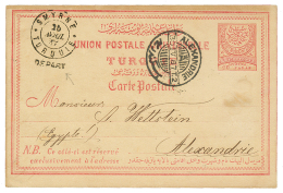 SMYRNE : 1887 TURQUIE Entier 20p Obl. SMYRNE TURQUIE/DEPART(rare) Pour ALEXANDRIE(EGYPTE). TTB. - Autres & Non Classés