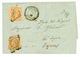 METELINE : 1859 10c(pd+ 40c Obl. PC 3771 + METELIN TURQUIE Sur Lettre Pour SYRA(GRECE). RARE. TB. - Autres & Non Classés