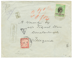 1909 BRESIL 300R Obl. PERNAMBUCO Sur Enveloppe Pour CONSTANTINOPLE Taxée Avec TAXE De FRANCE 30c Obl. CONSTANTINO - Otros & Sin Clasificación