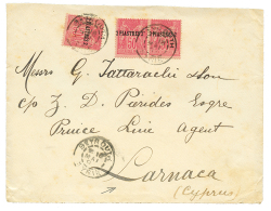 BEYROUTH Pour CHYPRES : 1897 2p(x3) Obl. BEYROUTH SYRIE Sur Env. Pour LARNACA CYPRUS. RARE. TB. - Altri & Non Classificati