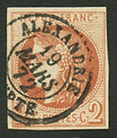 2c BORDEAUX (n°40) TB Margé Obl. Cachet à Date ALEXANDRIE EGYPTE. Trés Rare. TTB. - Autres & Non Classés