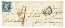 1853 25c REPUBLIQUE (n°10) Marges énormes Obl. ROULEAU De Gros Points + Taxe "4" + AFFRANCHISSEMENT INSUFFISA - Autres & Non Classés