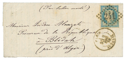 "BALLON MONTE Pour L' ALGERIE" : 1870 20c(n°37) Obl. GC 241 + PARIS AUTEUIL 9 DEC 70 Sur Lettre Avec Texte Pour BLID - Altri & Non Classificati