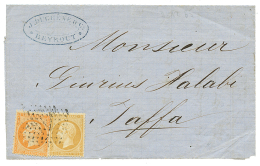"BEYROUTH Pour JAFFA" : 1865 10c(n°21) + 40c(n°23) Obl. ANCRE Sur Lettre Avec Texte De BEYROUTH Pour JAFFA. RARE - Other & Unclassified