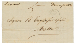 1853 MENTOR 5 Nov 53 Sur Lettre De CONSTANTINOPLE Pour MALTA. RARE. TB. - Otros & Sin Clasificación