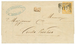 1872 40c(n°38) Obl. Cachet Italien 177 Sur Lettre De MARSEILLE PourCIVITA-VECCHIA. Certificat BEHR(2005). RARE. Supe - Otros & Sin Clasificación