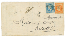 1870 20c(n°29) + 40c(n°31) Obl. VIA DI MARE (type Rare) Sur Lettre Avec Texte De MARSEILLE Pour TRIESTE (AUTRICH - Otros & Sin Clasificación