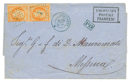 1864 Paire 40c(n°23) Obl. ANCRE + GODEWERY Sur Lettre Pour La SICILE. Superbe Qualité. - Autres & Non Classés