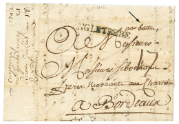 "ANGLETERRE PAR BOSTON" : 1742 Marque D'entrée Rarissime ANGLETERRE + "PAR BOSTON" Manuscrit Sur Lettre Avec Text - Otros & Sin Clasificación