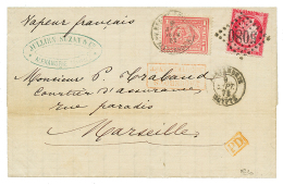 1873 MIXTE FRANCE 80c CERES Obl. GC 5080 + EGYPTE 1P Obl. ALESSANDRIA Sur Lettre Pour La FRANCE. Signé CALVES. Su - Autres & Non Classés