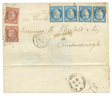 1874 CERES 10c(x2) + 25c(x4) Obl. Etoile Sur Lettre De PARIS "VOIE De VARNA" Pour CONSTANTINOPLE. Verso, Cachet Du Burea - Autres & Non Classés