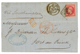 1872 80c(n°32) Obl. GC 1769 + LE HAVRE + SHIP LETTER LONDON Sur Lettre Pour PORT AU PRINCE HAITI. Superbe. - Autres & Non Classés