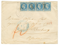 1868 Bande De 4 Du 20c(n°29) Obl. GC 2660 Sur Env. De NIORT Pour ST PETERSBURG(RUSSIE). TTB.l - Autres & Non Classés