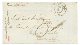 "ESCADRE DE LA BALTIQUE - NARGEN(ESTONIA)" : 1855 DANZIG + TAxe 3 Sur Enveloppe Avec Texte Daté "HMS COPACK, NARG - Autres & Non Classés