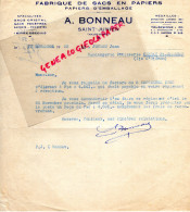 87 - ST SAINT JUNIEN- FACTURE  A. BONNEAU   PAPETERIE- MANUFACTURE PAPIERS SACS- 1953 - 1950 - ...