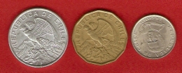 Monnaie - CHILI - 1,10,100 Escudos - Chile - 1972,1974,1974 - Chile