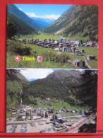 Täsch (VS) - Zweibildkarte Panorama / Bahnhof M Glacier Express - Täsch
