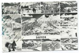 CPSM MULTIVUES DAVOS, CANTONS DES GRISONS, Format 9 Cm Sur 14 Cm Environ, SUISSE - Davos