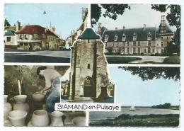 CPSM MULTIVUES COLORISEE ST SAINT AMAND EN PUISAYE, NIEVRE 58 - Saint-Amand-en-Puisaye