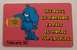 TELECARTE 50 U TIRAGE 1000 000 EX Une Puce Un Morpion Ca Fait Du Monde Sur La Ligne - 1996