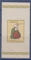 = Bloc Turquie 1 Timbre Neuf Gommé 100 Mevlâna 1207-1957 - Blocks & Kleinbögen