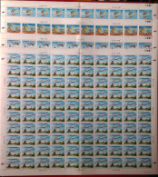 1984 Airlines Global Service Stamps Sheets Windmill Goddess Map Globe Plane - Blocks & Kleinbögen