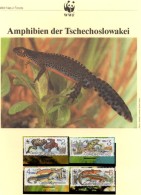 Molch CSSR WWF-Set 85 Amphibien Tschechoslowakei 3007/0 O 3€ Naturschutz Unke Dokumentation 1989 Wildlife Stamps Of CSR - Usados