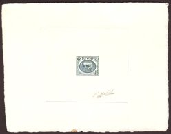 1950 SUNKEN DIE PROOF 15f "Intaglio Of A Horse At Carthage Museum" (as SG 341, Yvert 244) - Printed In Blue-green,... - Tunisia