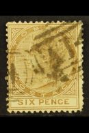 1884 6d Stone, SG 19, With A14 Cancel And Good Colour, Few Shorter Perfs At Right, Scarce Value. For More Images,... - Trinidad & Tobago (...-1961)