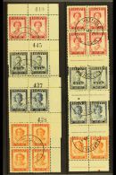 1947 VICTORY Set In IMPRINT BLOCKS Of 4 & Corner Marginal SHEET NUMBER Blocks Of 4, SG 64/7, Very Fine Used,... - Southern Rhodesia (...-1964)