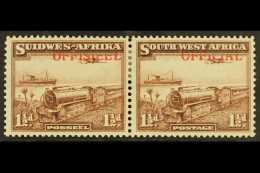 OFFICIALS 1945-50 1½d Ovpt Shifted Top Right SG O20 (SACC 20b), Very Fine Mint Pair. For More Images,... - South West Africa (1923-1990)