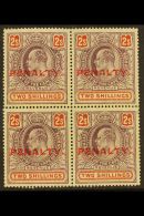 CAPE OF GOOD HOPE REVENUE - 1911 2s Purple & Orange, Ovptd "PENALTY" In A BLOCK OF FOUR, Barefoot 4, Never... - Unclassified