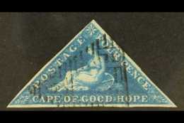 CAPE OF GOOD HOPE 1855-63 4d Deep Blue Triangular, SG 6, Very Fine Used With 3 Margins & Lovely Colour. For... - Unclassified