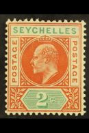 1906 2c Chestnut And Green, Dented Frame, SG 60a, Very Fine Mint. For More Images, Please Visit... - Seychelles (...-1976)