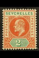 1903 2c Chestnut And Green, Dented Frame, SG 46a, Very Fine Mint. For More Images, Please Visit... - Seychelles (...-1976)