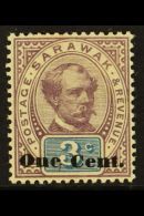 1889-92 One Cent On 3c Purple And Blue, SG 22, Fine Mint. For More Images, Please Visit... - Sarawak (...-1963)