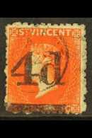 1881 4d On 1s Bright Vermilion, SG 35, Very Fine Used. Lovely Bright Stamp. For More Images, Please Visit... - St.Vincent (...-1979)