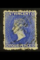 1881 4d Bright Blue, Wmk Small Star, SG 38, Very Fine Used. For More Images, Please Visit... - St.Vincent (...-1979)