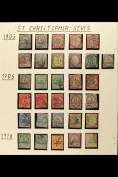 1903-63 USED COLLECTION In Mounts On Album Pages. Includes 1903 Set To 6d Then 2s & 2s6d, 1905-18 Set To 1s... - St.Kitts And Nevis ( 1983-...)