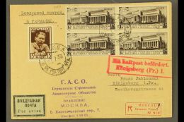 1933 (1 July) Airmail Registered Cover To Germany, Bearing 1932 15k Gorky & 15k Exhibition Block Of 4 Stamps... - Other & Unclassified