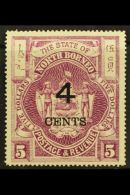 1899 4c On $5 Dull Purple With 4½mm Spacing, SG 123a, Very Fine Mint.  For More Images, Please Visit... - North Borneo (...-1963)