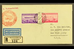 1936 ZEPPELIN FLIGHT. (18 June) Registered Cover To USA, Bearing 19365 Zeppelin Set (Michel 149/50, SG 151/52)... - Other & Unclassified