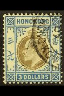 1904 $3 Slate And Dull Blue, Wmk MCA, Ed VII, SG 88, Very Fine Used With Part Registered Cancel. For More Images,... - Other & Unclassified