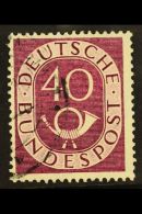 1951-52 RARE VARIETY. 40pf Purple Posthorn 'Zusatzliche Schraffe Vor Dem "S" Von "Post"' PLATE FLAW (position 34),... - Other & Unclassified