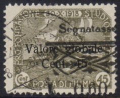 POSTAGE DUE 1921 60c On 45c "Segnatasse" Overprint On "Valore Globale" With Large Thin Letters, Showing... - Fiume